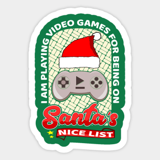 I Am Playing Video Games Christmas Funny Controller Sticker